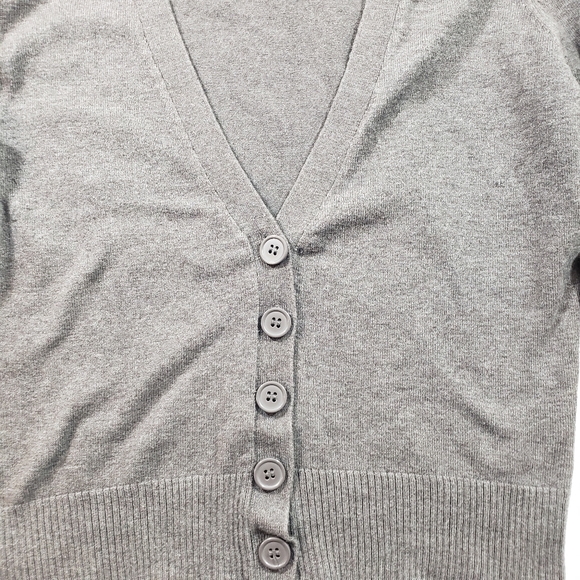 Take out cardigan womens 3/4 sleeves v neck button up cropped sweater ca… - Picture 3 of 9